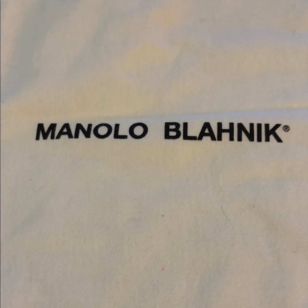 Authentic Manolo Blahnik dust bag storage for shoes or purse.